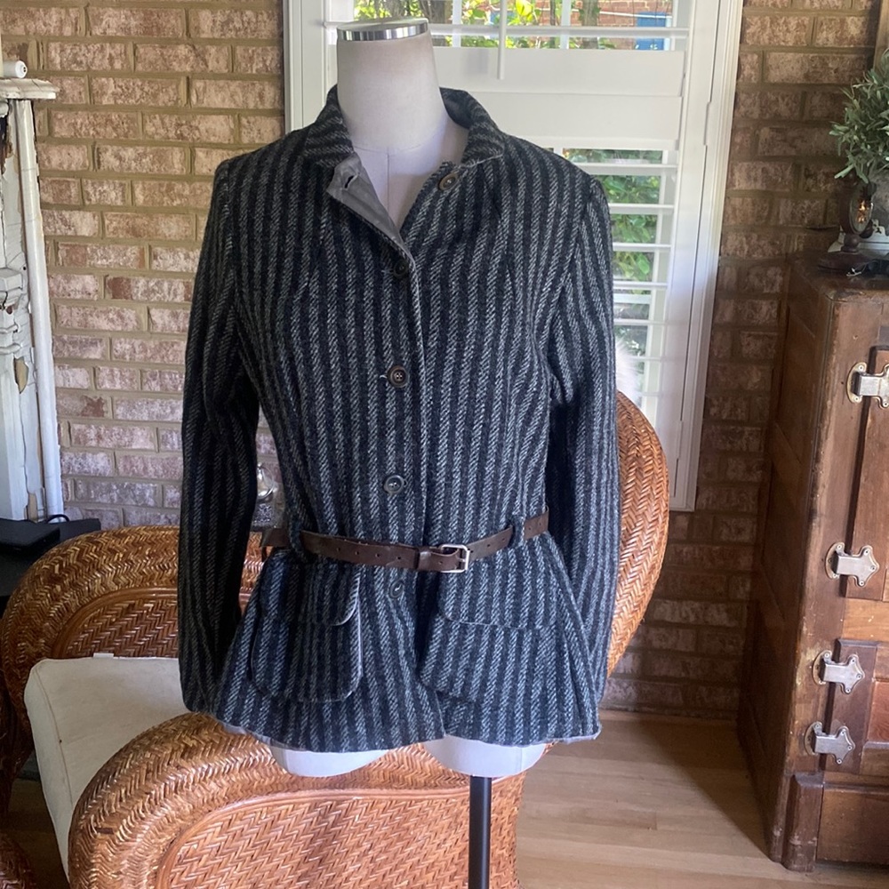 HANNOH WESSEL ITALY DESIGNER LUXURY HARRIS TWEED HAND WOVEN WOOL JACKET 42  / 6